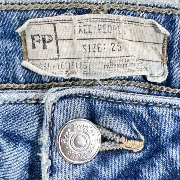 Free People Women’s Jeans size 25 Skinny High Rise Ankle Crop Light Wash - Picture 4 of 9